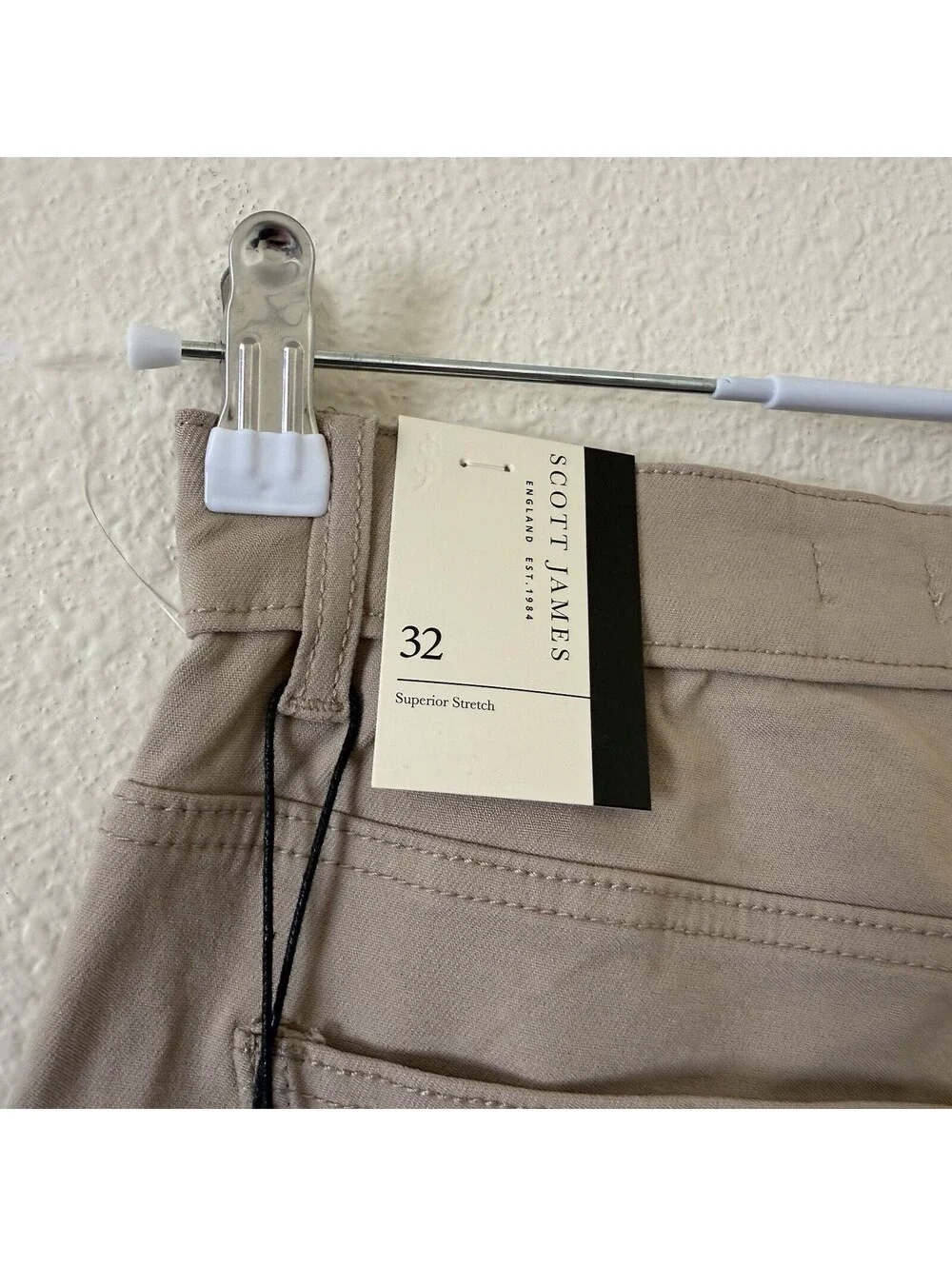 NEW Scott James Cargo Shorts Superior Stretch Size 32 Light Khaki NWT Utility